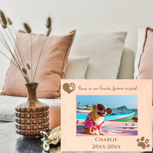 Paws in our Hearts Pet Memorial,Custom Dog Etched Frames (Creator Uploaded)