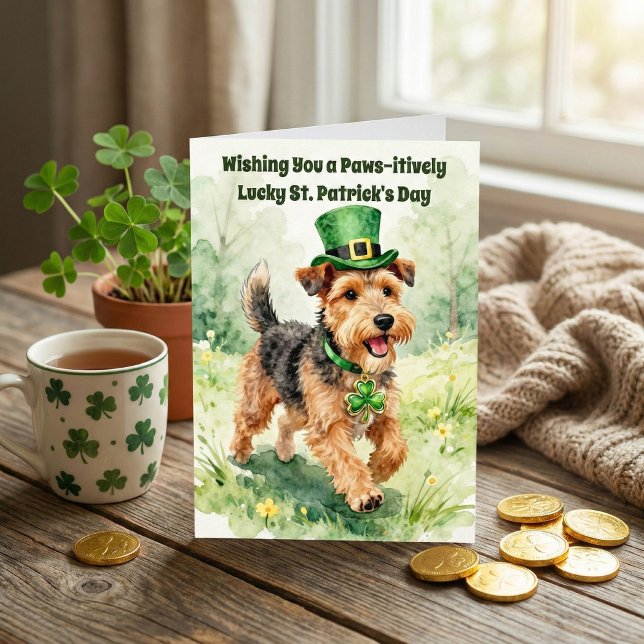 Paws-itively Lucky St. Patrick's Day Terrier Card (Creator Uploaded)