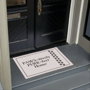 PAWS-itively PURR-fect Home Cat Door Mat