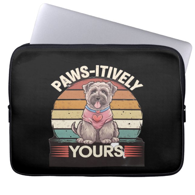 Paws-itively Yours Dog Laptop Sleeve (Front)