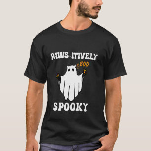 Paws-itvely Spooky Halloween Ghost Cat T-Shirt