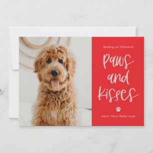 Paws Kisses Editable Colour Pets Valentine's Card