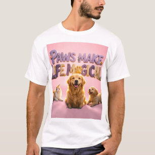 Paws Make Life Magical Cute Dog Cat Pet Lover T-Shirt