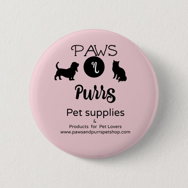 Paws N Purrs Petshop 6 Cm Round Badge (Front)