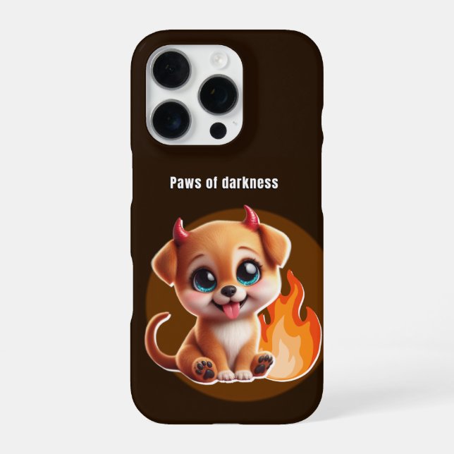 Paws of Darkness Fire Glow Dog Phone Case (Back)