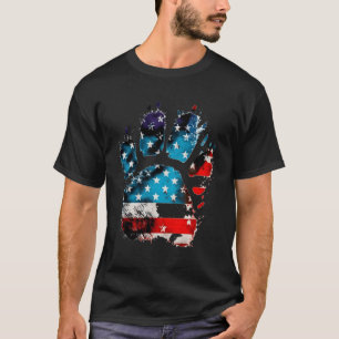 Paws Of Patriotism Cat Paws On Usa Flag For Cat T-Shirt