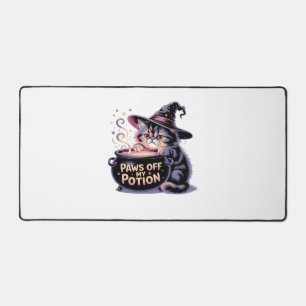 Paws Off My Potion, Kawaii Halloween Witch Cat Cla Desk Mat