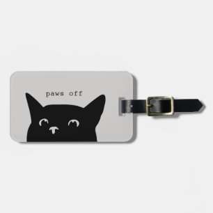 Paws Off Peeking Cat Funny Luggage Tag