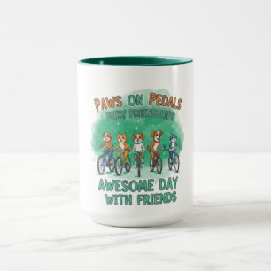 Paws on Pedals: An Awesome Day with Friends Mug