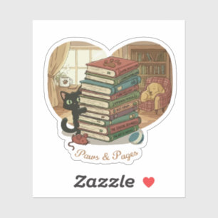 Paws & Pages Cute Cat & Dog in Cosy Library Book