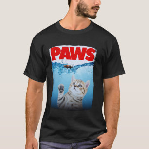 Paws Parody Cat Chasing a Cute Scared Mouse Funny T-Shirt