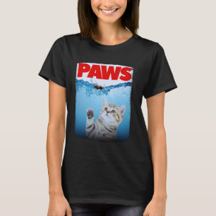 Paws Parody Cat Chasing a Cute Scared Mouse Funny T-Shirt