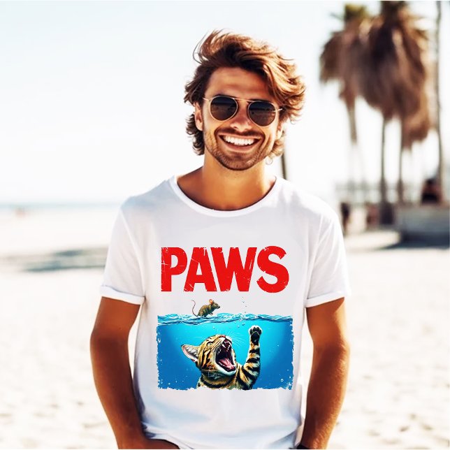 Paws Parody Cat Mouse Humorous Cat Chasing Mouse T-Shirt (Creator Uploaded)