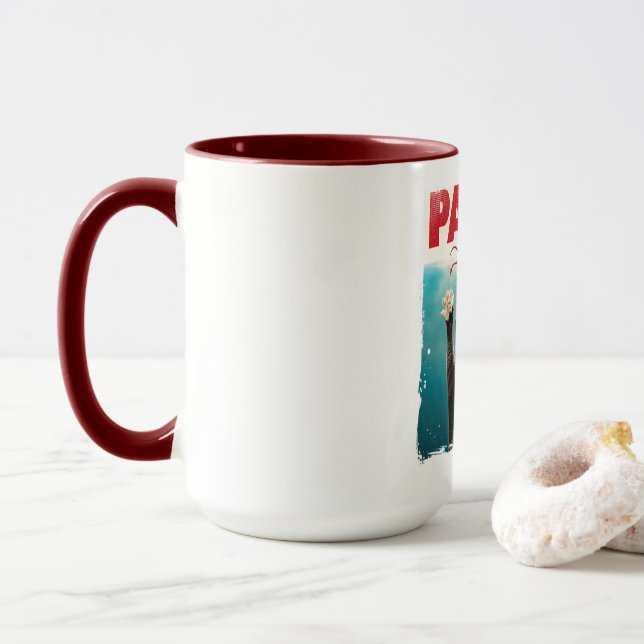 PAWS Parody Cat Mouse Humourous Cat Chasing Mouse  Mug (With Donut)