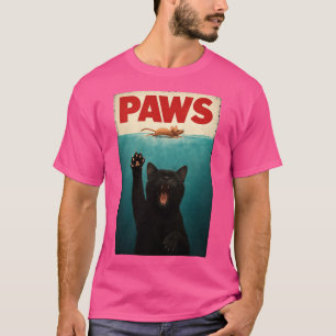 PAWS Parody Cat Mouse Humourous Cat Chasing Mouse  T-Shirt