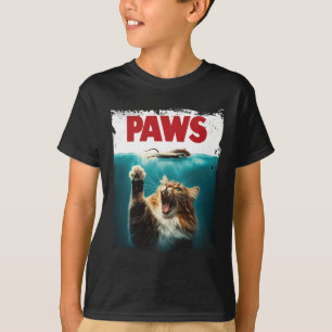 Paws Parody Cat Mouse Humourous Cat Chasing Mouse  T-Shirt