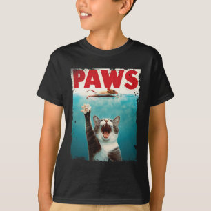 Paws Parody Cat Mouse Humourous Cat Chasing Mouse  T-Shirt