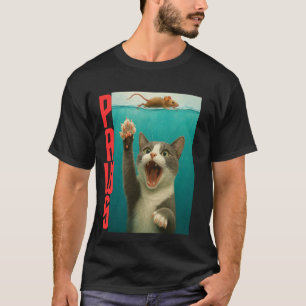 PAWS Parody Cat Mouse Humourous Cat Chasing Mouse T-Shirt