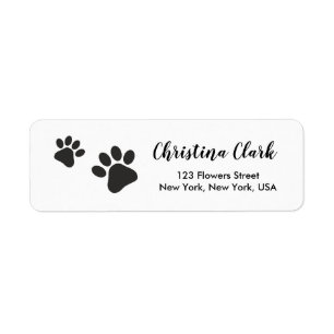 Paws Pattern Dog Cat Personalised Custom Address