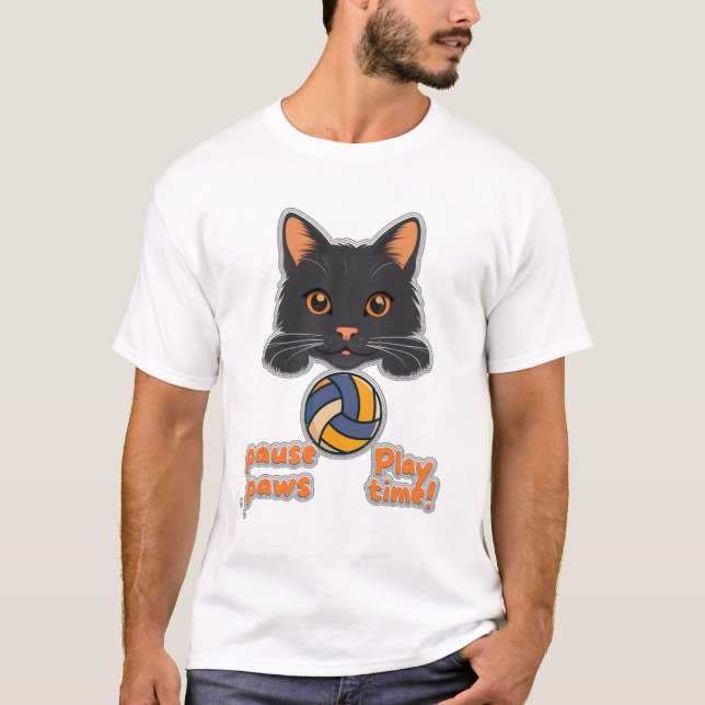 "Paws Pause, Play Time! A Purrfect Adventur T-Shirt (Front)
