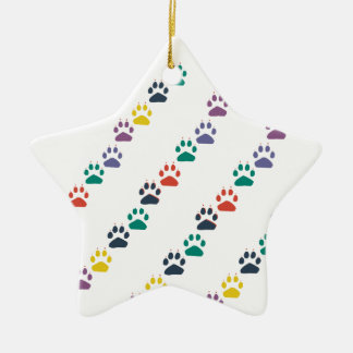 Paws Paws Prints Rainbow Colourful New  Pet Ceramic Tree Decoration