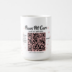 Paws Pet Care Pet Shop Logo Name Barcode Coffee Mug