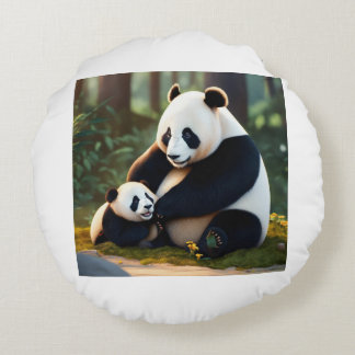 Paws & Pillows: The Bear-y Best Nap Buddy Round Cushion
