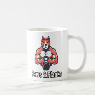 Paws & Planks Muscular Dog Fitness Poster Coffee Mug