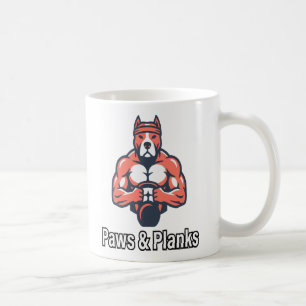 Paws & Planks Muscular Dog Fitness Poster Coffee Mug