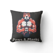 Paws & Planks Muscular Dog Fitness Poster