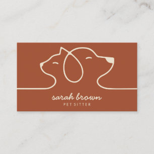 Paws Punch Loyalty Terracotta Cat Dog Pet Business Card