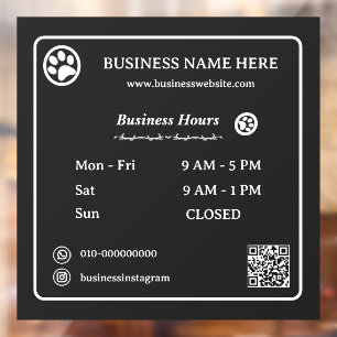 Paws QR Code Minimalist Business Opening Hours