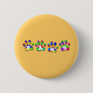Paws Rainbow Colour Pawprints 6 Cm Round Badge