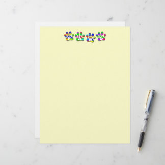 Paws Rainbow Colour Pawprints Letter