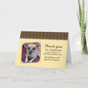 Paws Thank You Card for the Vet (yellow/brown)