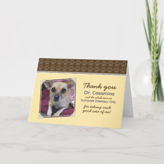 Paws Thank You Card for the Vet (yellow/brown)