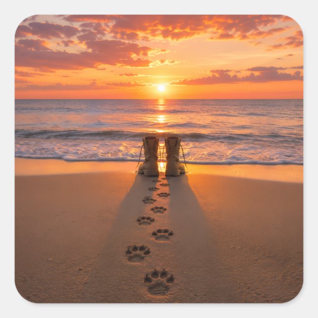 Paws to Boots Square Sticker (Front)
