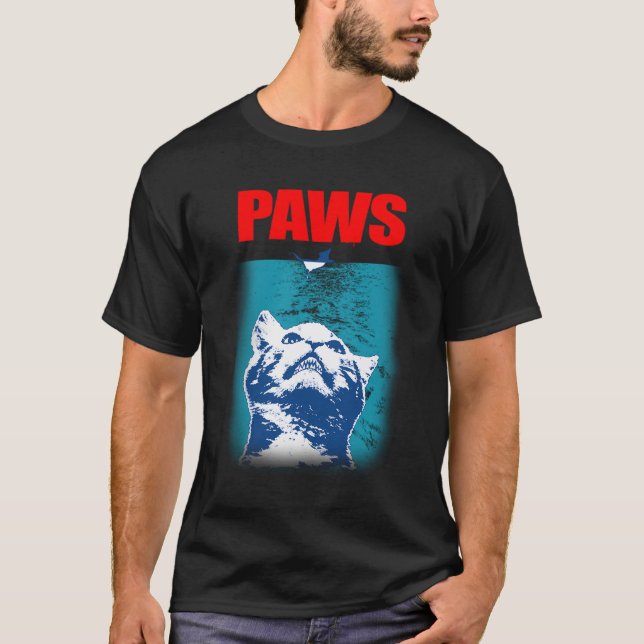 Paws Underwater Shark Attack T-Shirt (Front)