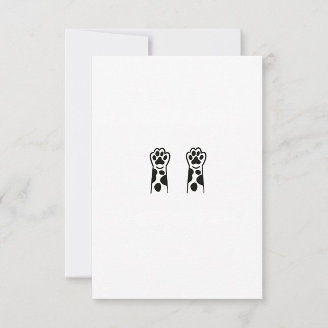 Paws up, paws themed thank you card (Front)
