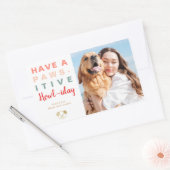 Pawsitive Howliday | Modern Pet Lover Photo Rectangular Sticker (Envelope)