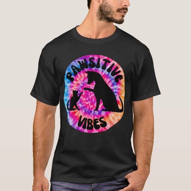 Pawsitive Vibes Cat & Dog T-shirt (Front)