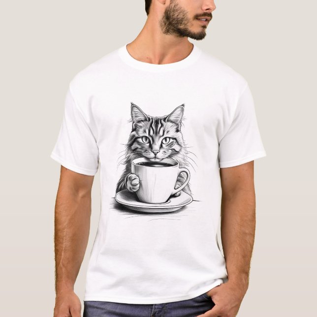 Pawsitive Vibes & Coffee T-Shirt (Front)