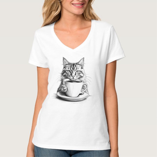 Pawsitive Vibes & Coffee T-Shirt (Front)