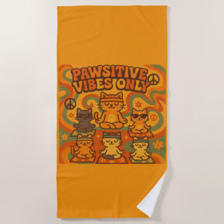 Pawsitive Vibes Only Beach Towel
