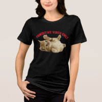 Pawsitive Vibes Only – Cute Orange Tabby Cat T-Shi