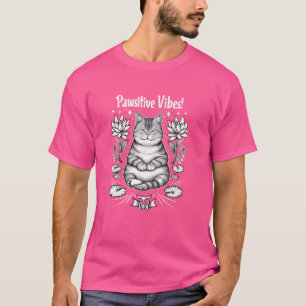 Pawsitive Vibes Only Yoga Poses Kitten British Sho T-Shirt