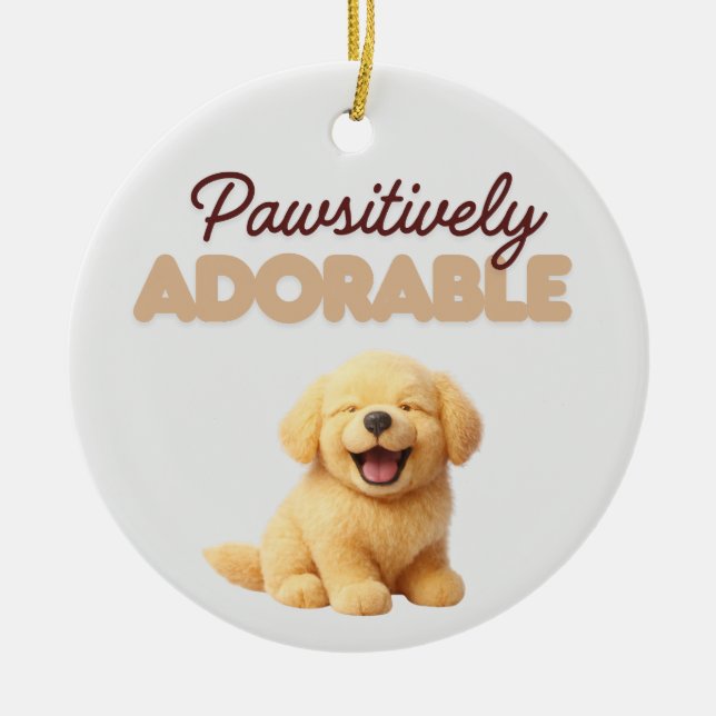 Pawsitively Adorable  Ceramic Tree Decoration (Front)