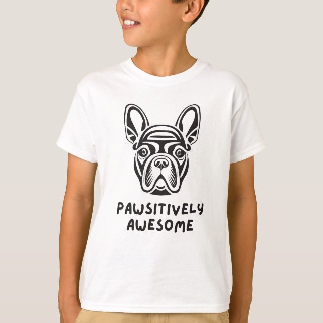 Pawsitively Awesome Bulldog T-Shirt (Front)