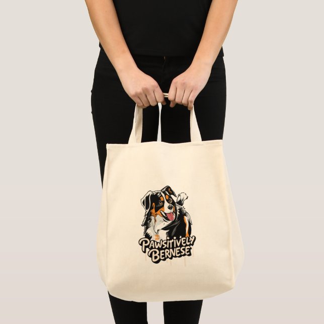 Pawsitively Bernese Graffiti - Bernese Dog Lovers Tote Bag (Front (Product))