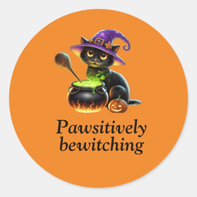 Pawsitively Bewitching sticker (Front)